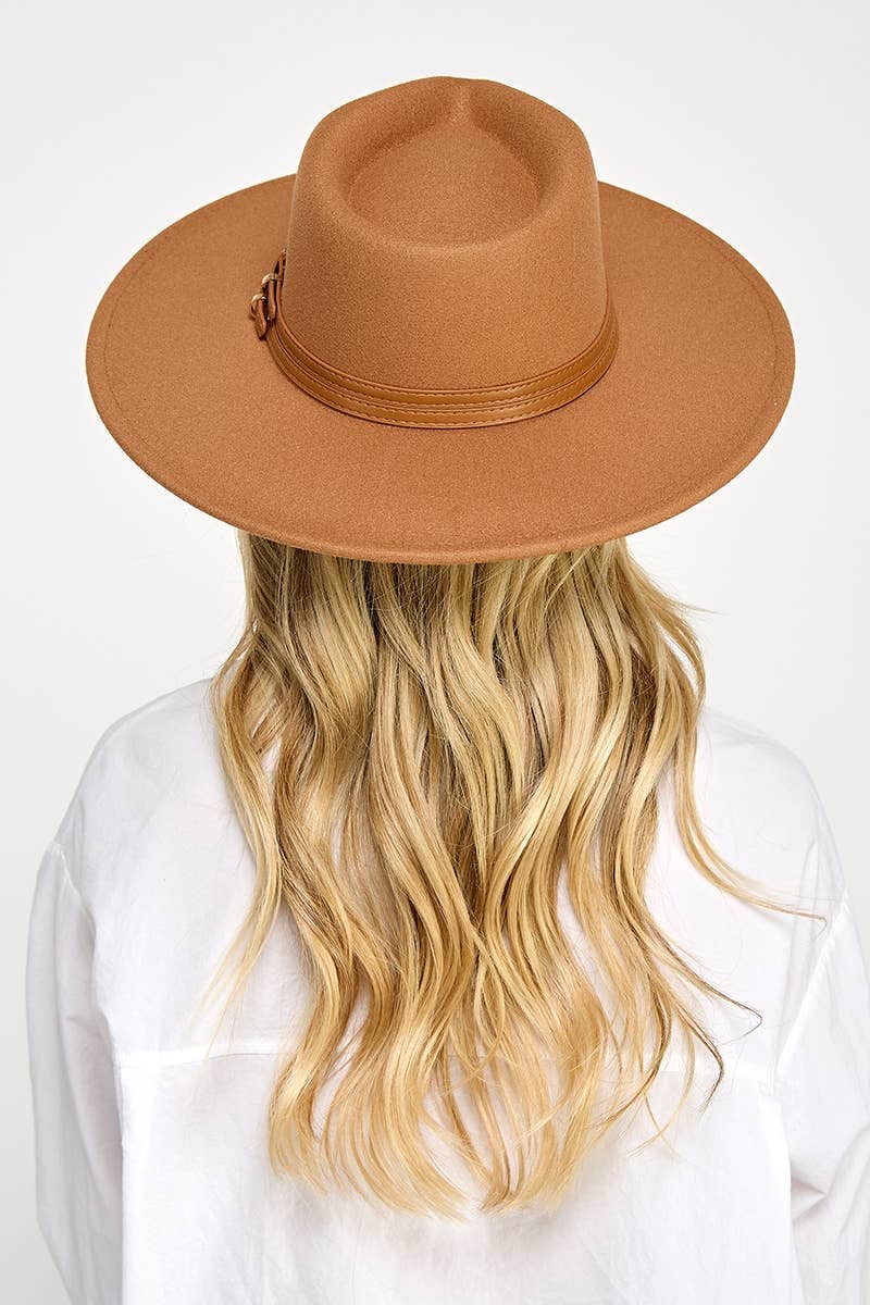 Double Belt Strap Fedora Fashion Hat