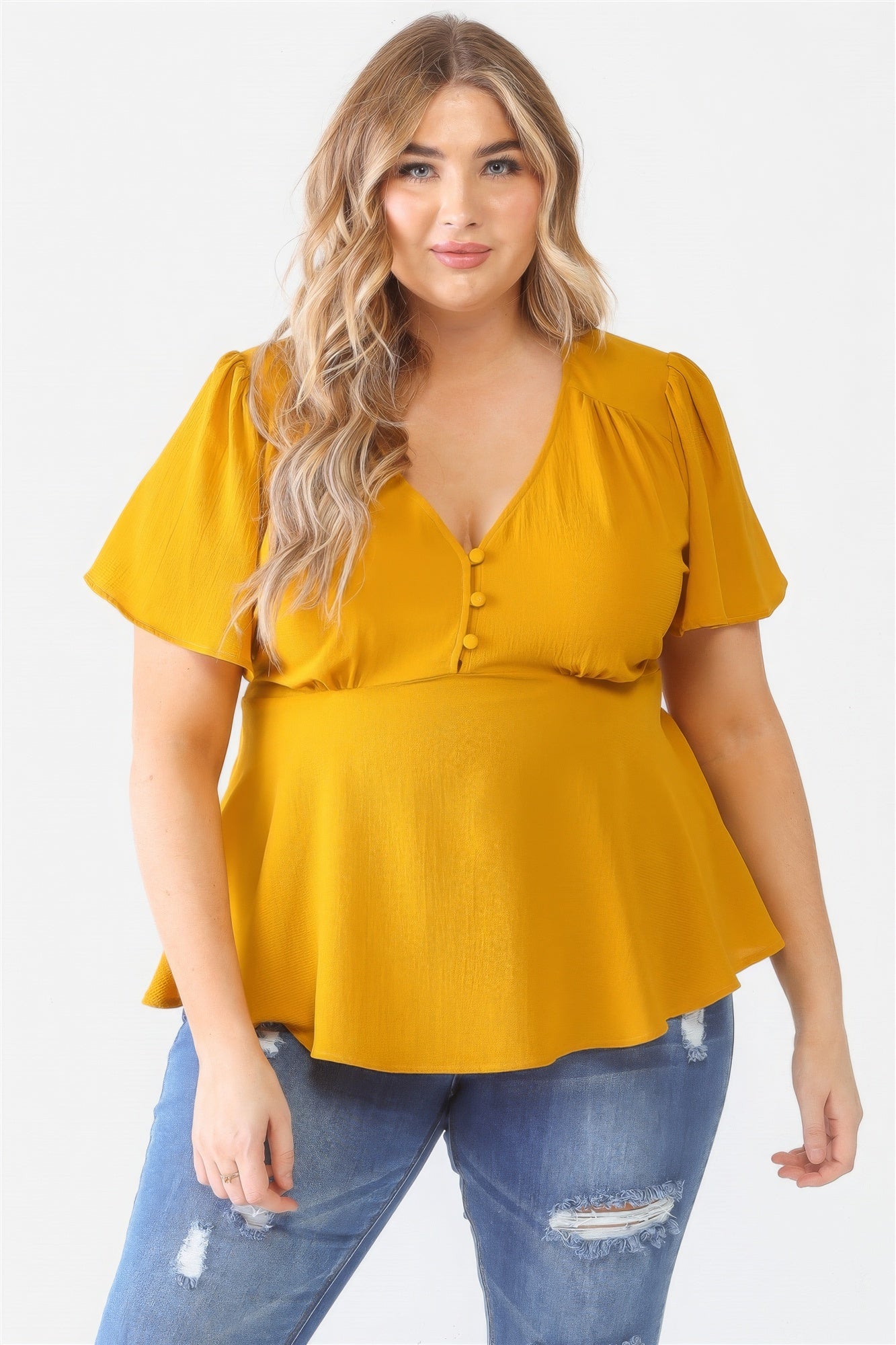 Plus Tie Detail Flare Top