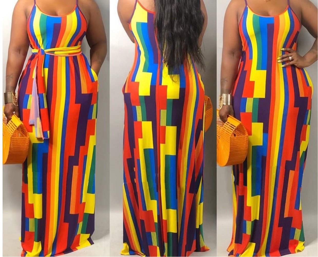Color Blocking Maxi Dress